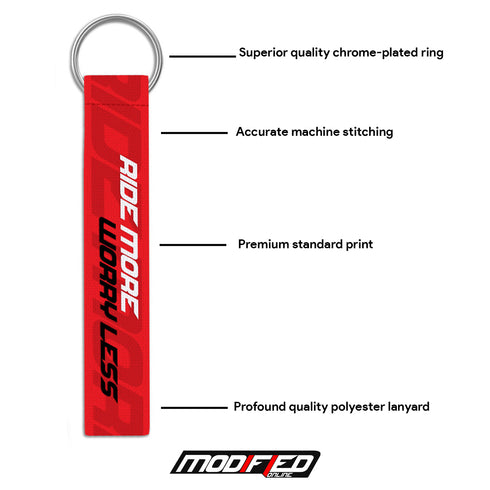 Ride More Worry Less | Keytag